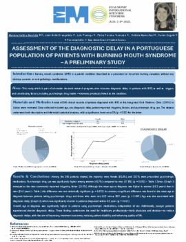 ASSESSMENT OF THE DIAGNOSTIC DELAY IN A PORTUGUESE POPULATION OF PATIENTS WITH BURNING MOUTH SYNDROME – A PRELIMINARY STUDY