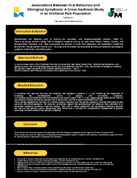 Associations Between Oral Behaviors and Otological Symptoms A Cross-Sectional Study in an Orofacial Pain Population