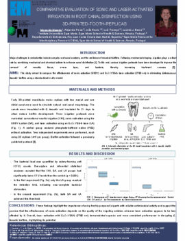 COMPARATIVE EVALUATION OF SONIC AND LASER-ACTIVATED IRRIGATION IN ROOT CANAL DISINFECTION USING 3D-PRINTED-TOOTH-REPLICAS