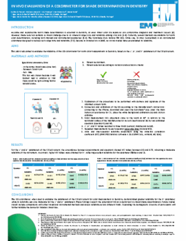 IN VIVO EVALUATION OF A COLORIMETER FOR SHADE DETERMINATION IN DENTISTRY